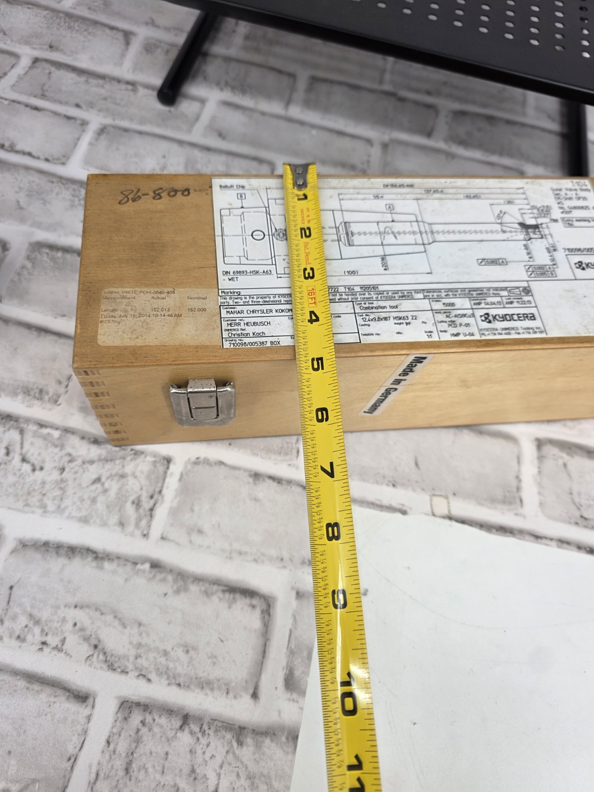 Kyocera Tool Holder Wood Storage Case – EMPTY – Hollow Interior –Made in Germany