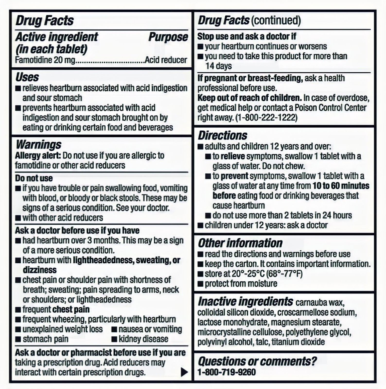 Berkley jensen Maximum Strength Famotidine 20mg, Acid Reducer 200 Tablets 12/25+