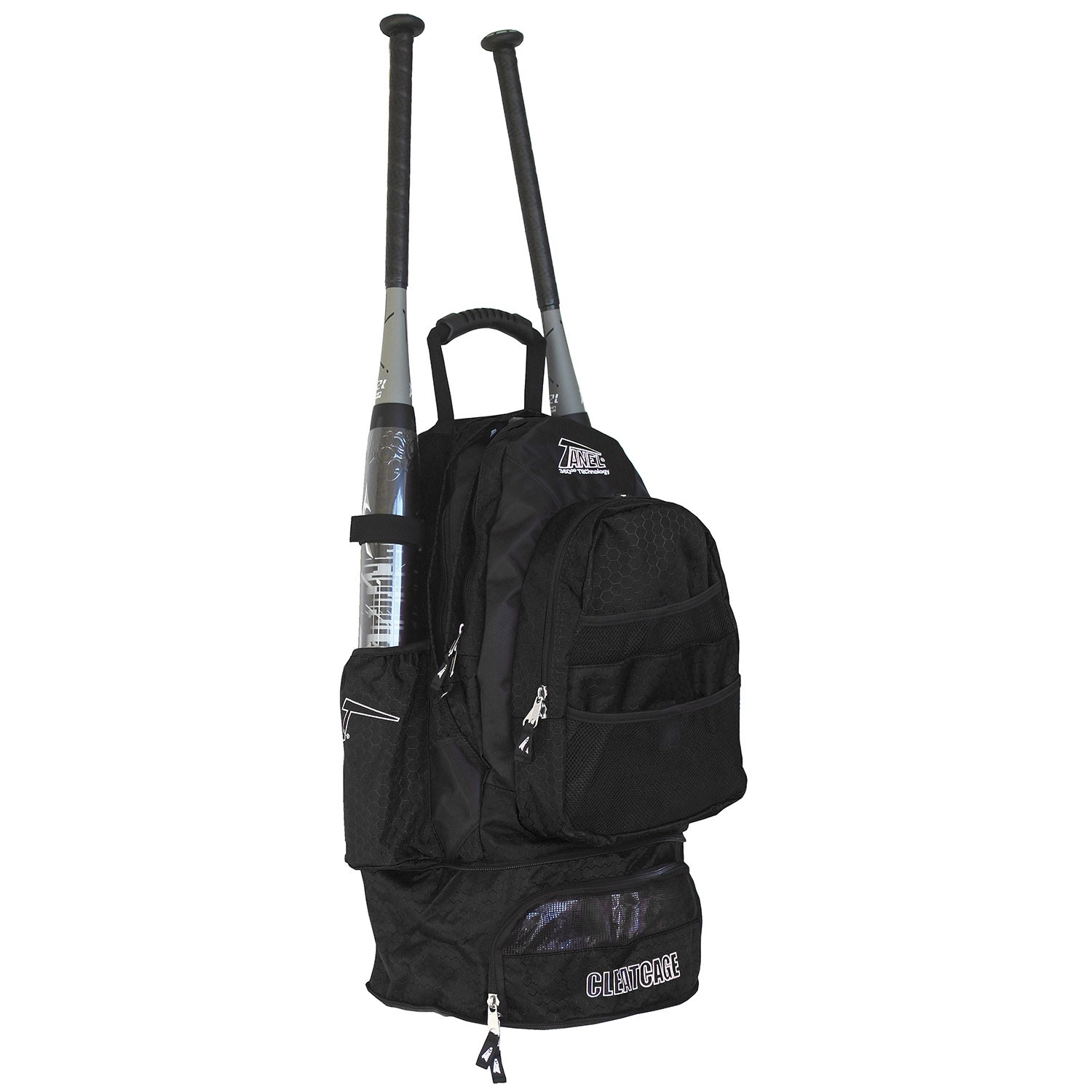Tanel 360 Bat Pack Baseball/Softball Backpack Bag - Black