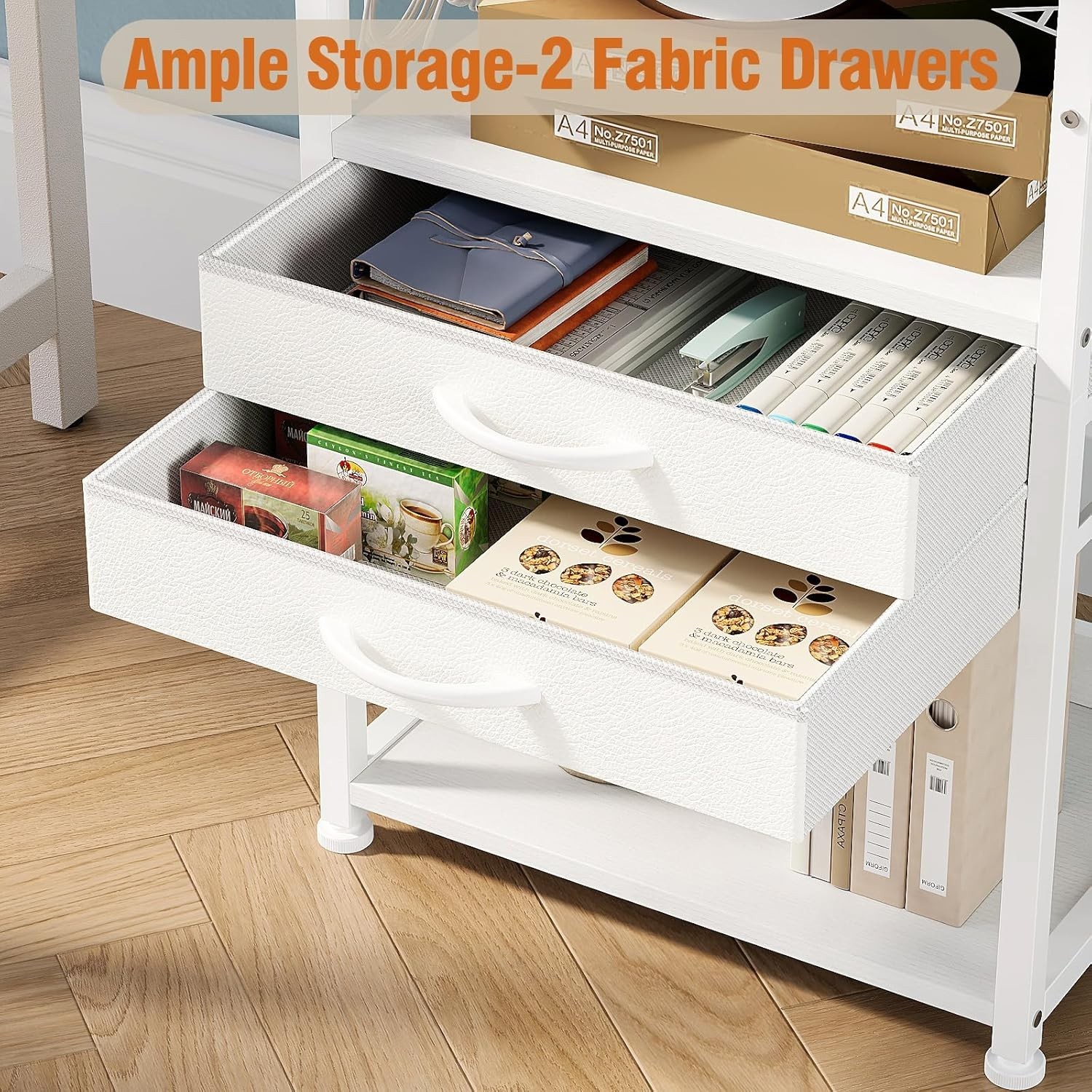 Printer Stand with Storage,3 Tier Large Printer Table with Wheels for Home Of...