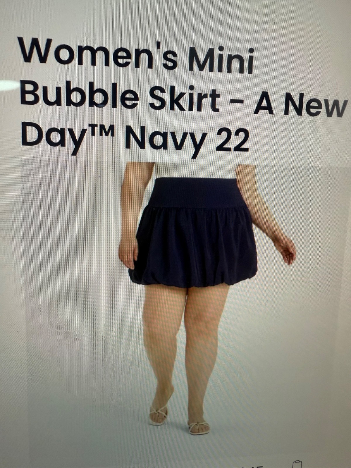 A New Day Womens Size 22 Navy Blue Bubble Skirt Casual Ruffled Mini Skirt