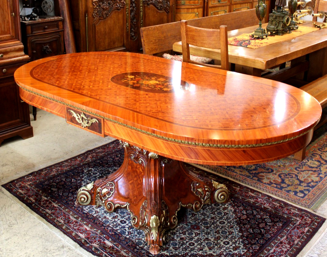 Italian Antique Princes Katia Style Inlaid Rosewood Dining Table