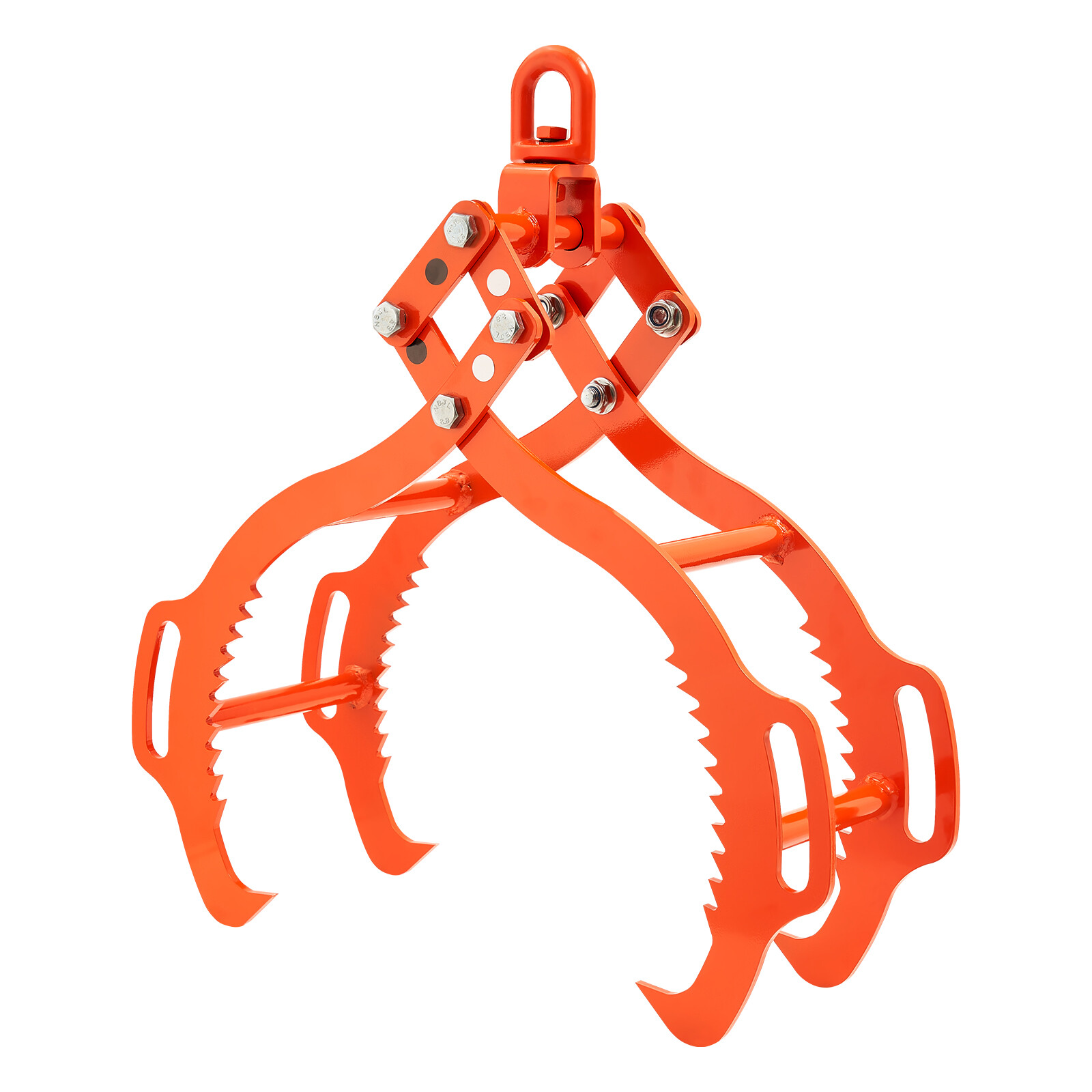 32in Log Lifting Tongs 4 Claw Solid Steel Log Grapple Swivel Log Tools