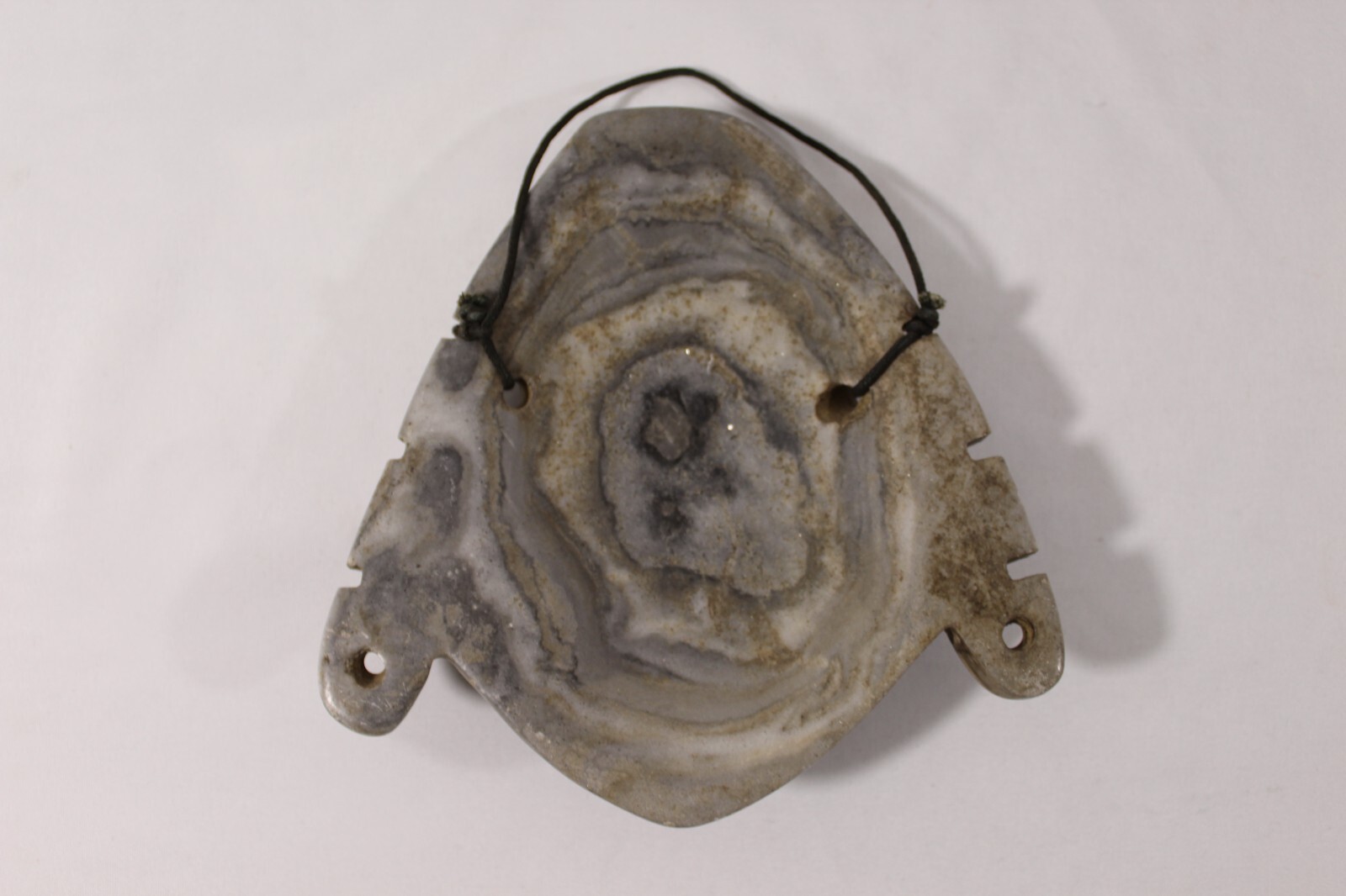 Mayan Aztec Mexican Hand Carved Alabaster Stone Mask 5.75" Sculpture Wall Plaque