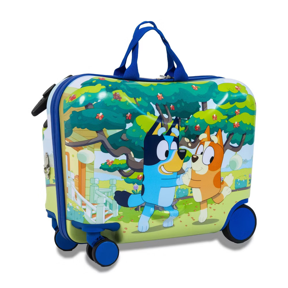 Bluey Checked Hardside Ride on Luggage - Bluey