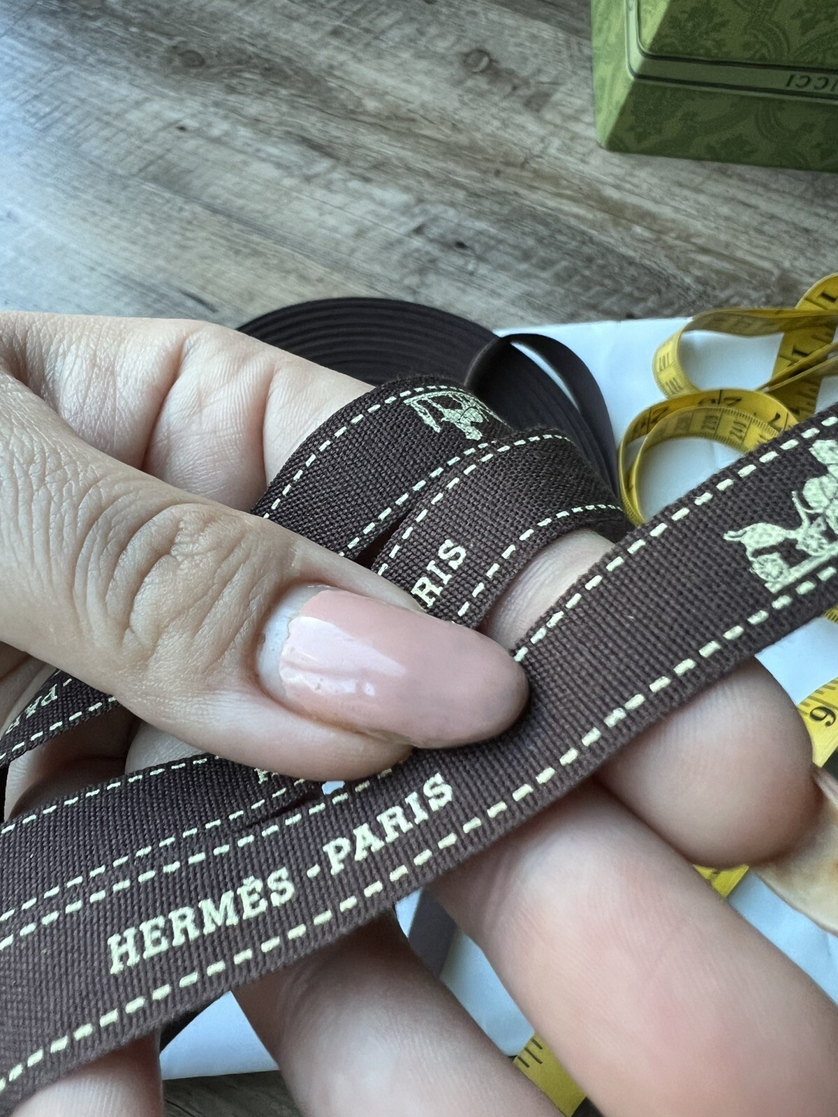 Hermes ribbon sold by the bundle 3 yards (108in) cut by one piece only