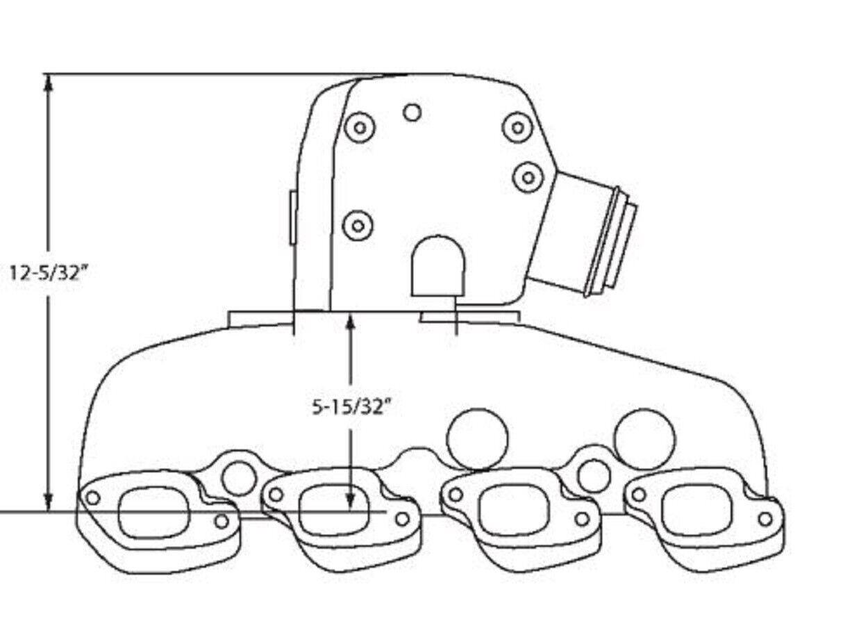 Mercruiser 7.4l 8.2l 454 502 Exhaust Manifold package set with 3" Riser Elbow