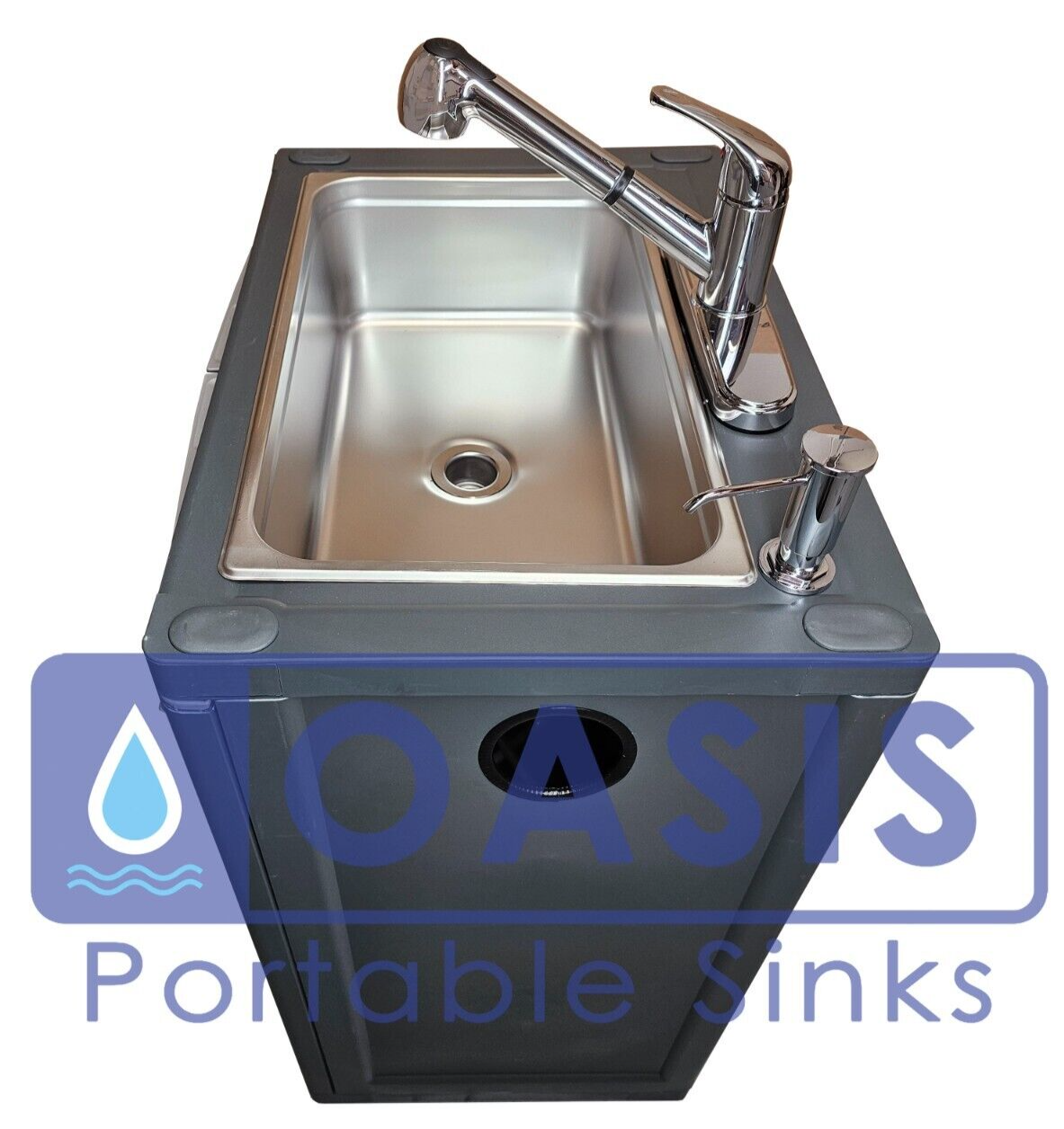 Portable Mobile Sink HOT Water Large Bowl PREMIUM Chrome Fixtures Hose Sprayer