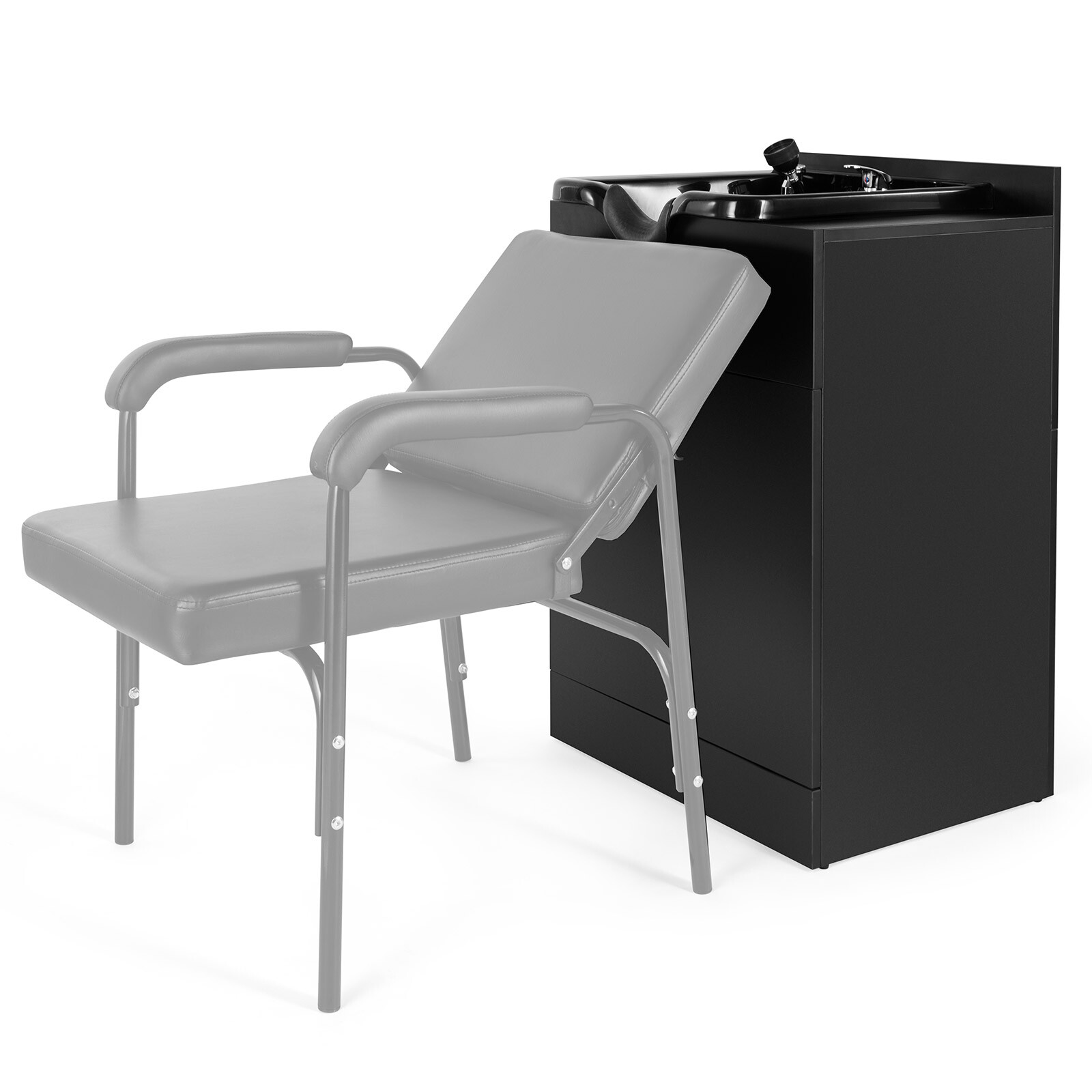 Backwash Shampoo Bowl Station/Auto Recline Barber Chair Salon Beauty Spa Styling