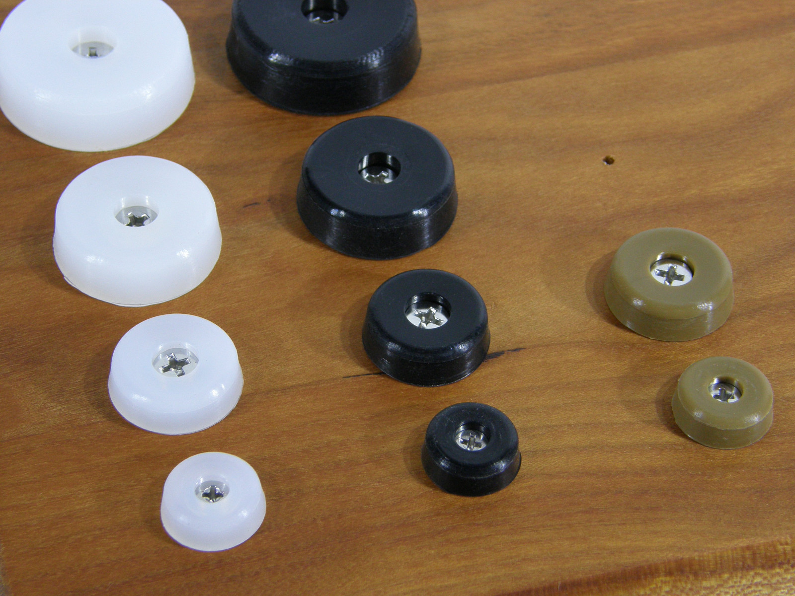 3/4" DIA Cutting Board Rubber Bumpers LOW PROFILE Silicone Black Clear Stainless