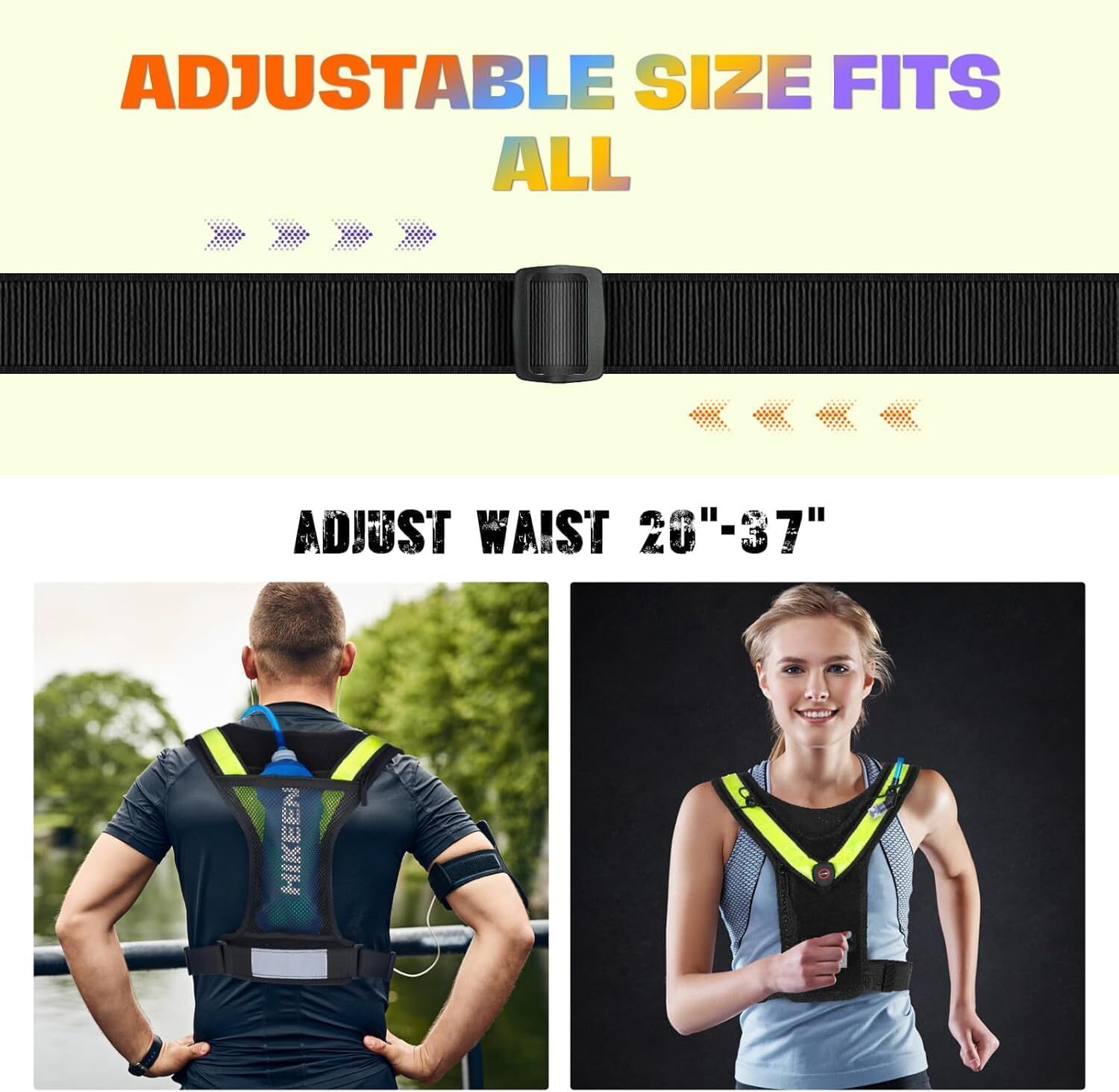 Running Vest for Women Men, Adjustable Hydration Vest Running with Water Bladder