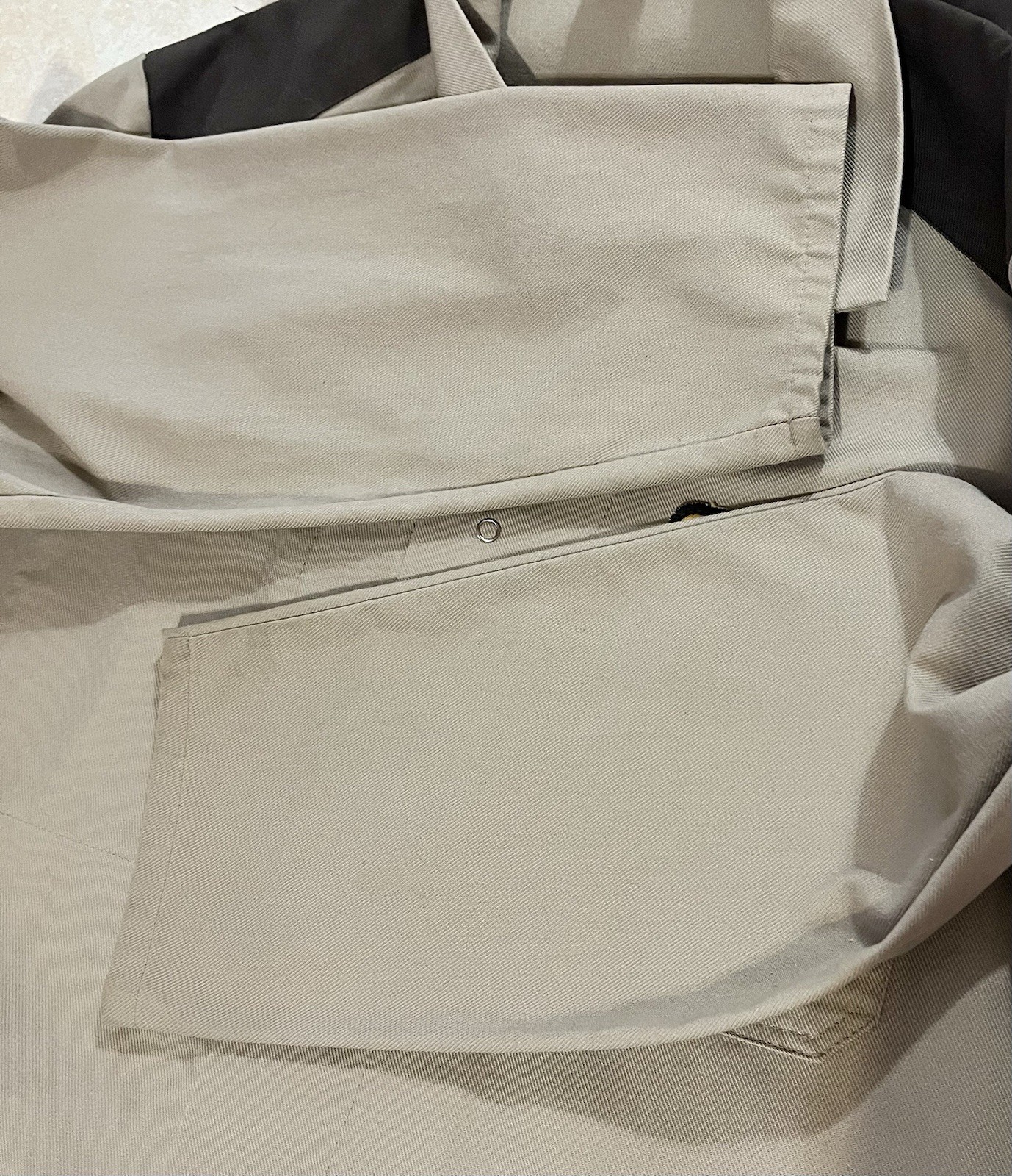 Vintage RENFORT Lab Coat Work Jacket Mens Womens Chest 50 France Beige CAT