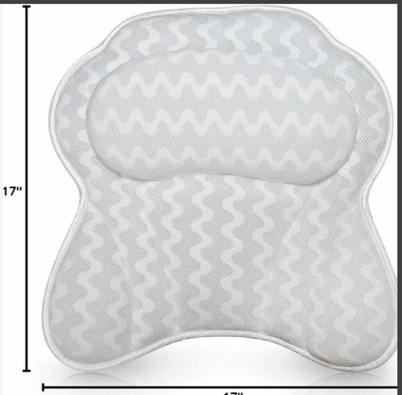 ZEN ZONE LUXURIOUS BATHTUB PILLOW ERGONOMIC SPA BATH CUSHION NECK & BACK SUPPORT
