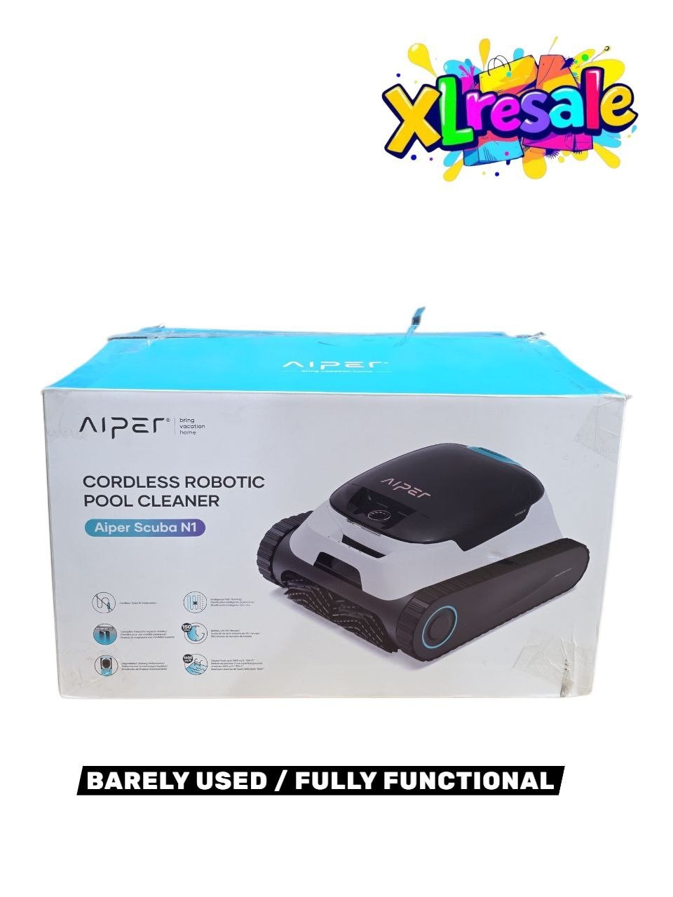 AIPER Scuba N1 Robotic Pool Vacuum Cleaner, Cordless, 2 Extra Brushes - Free shp