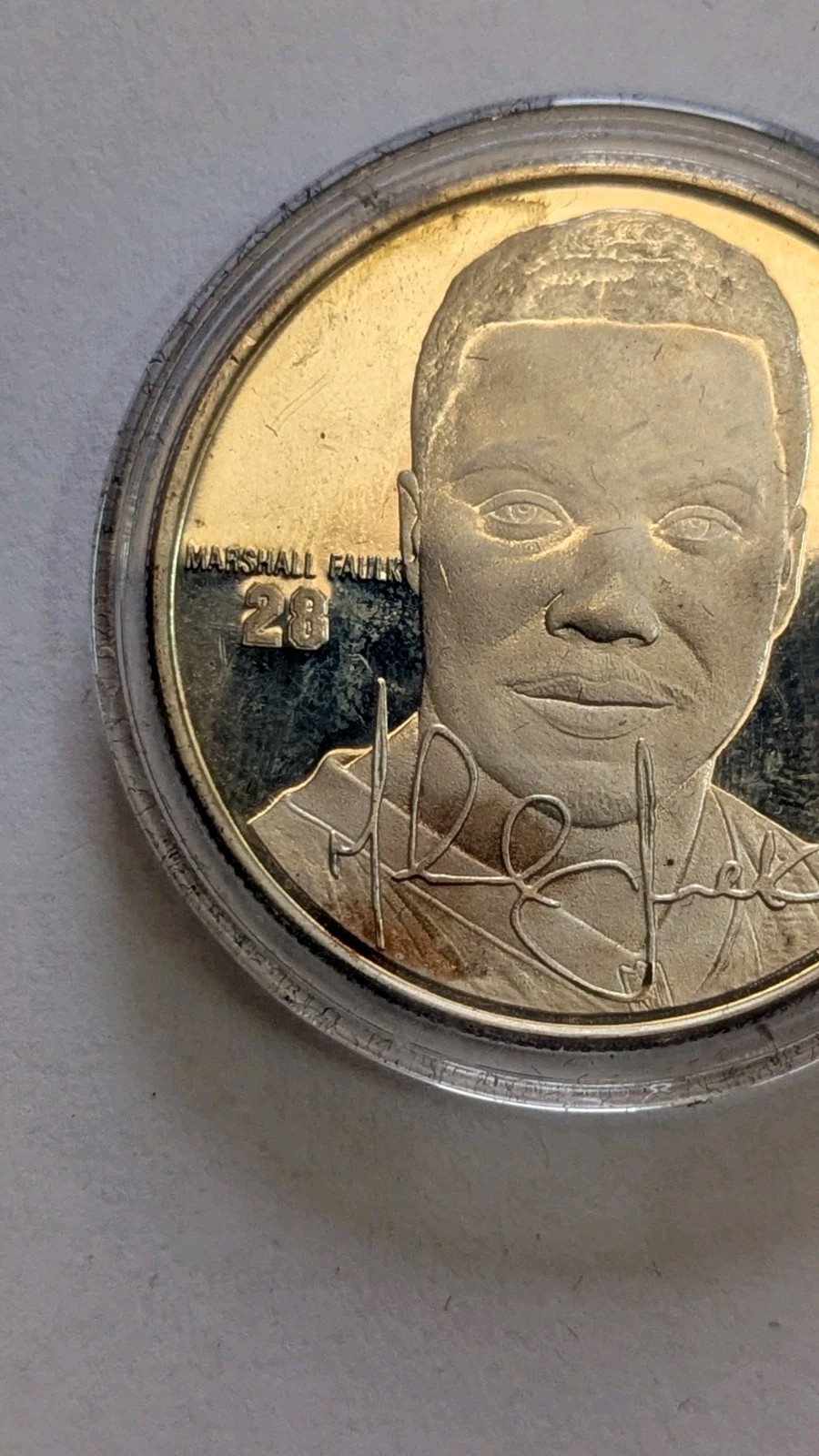 NFL Indy Colts Marshall Faulk RB Football 999 Silver 1 Oz Ounce Art Round Toner