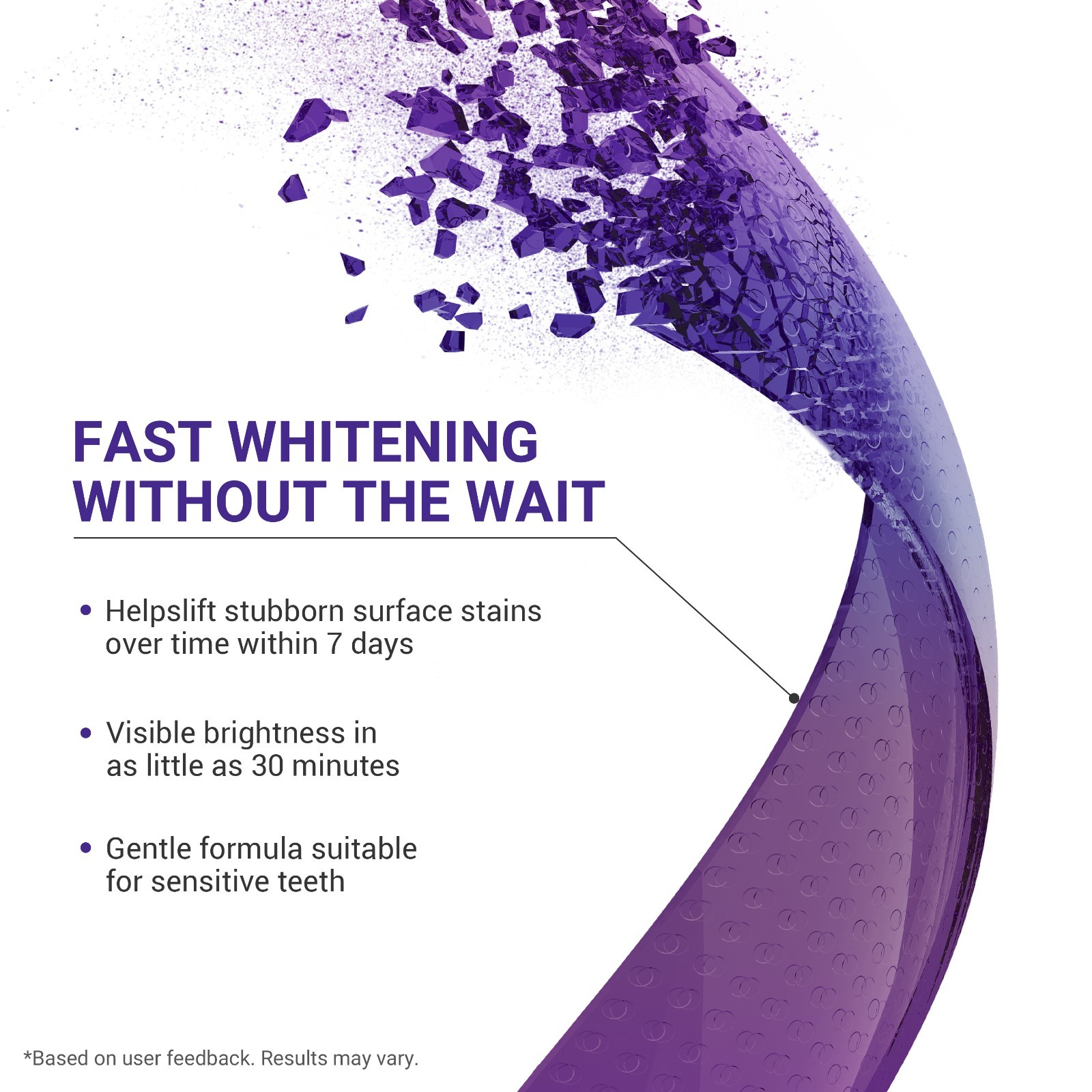 CEELIKE Purple Teeth Whitening Strips, PAP + nHAP, 42 Strips ( 21 Treatment )