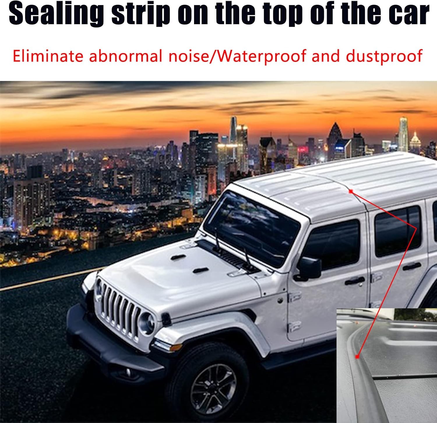 For Jeep Wrangler JL JLU 2007-25 Roof Seal Lid Gasket Seal Weather Strip Repalce