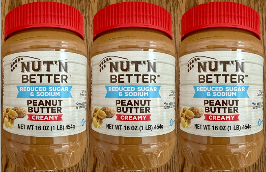 Lot of 3: Nut'N Better Creamy Peanut Butter Low Sugar/Sodium 16oz Jars  BB 12/26