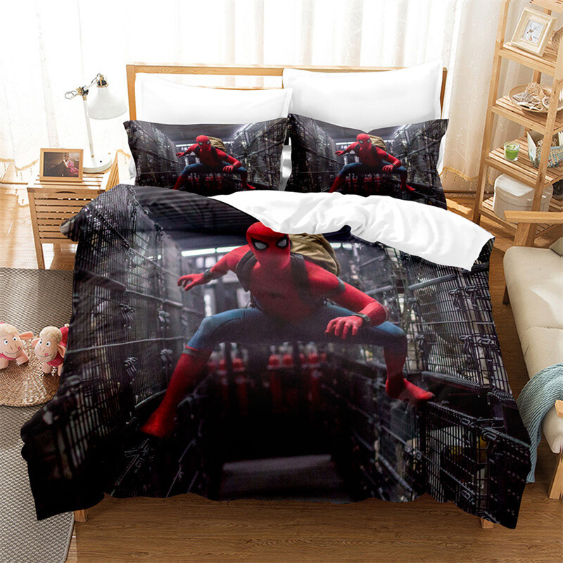 Spiderman Bedding Set 3PCS Cover Pillowcase Comforter Cover Spider-man US Size