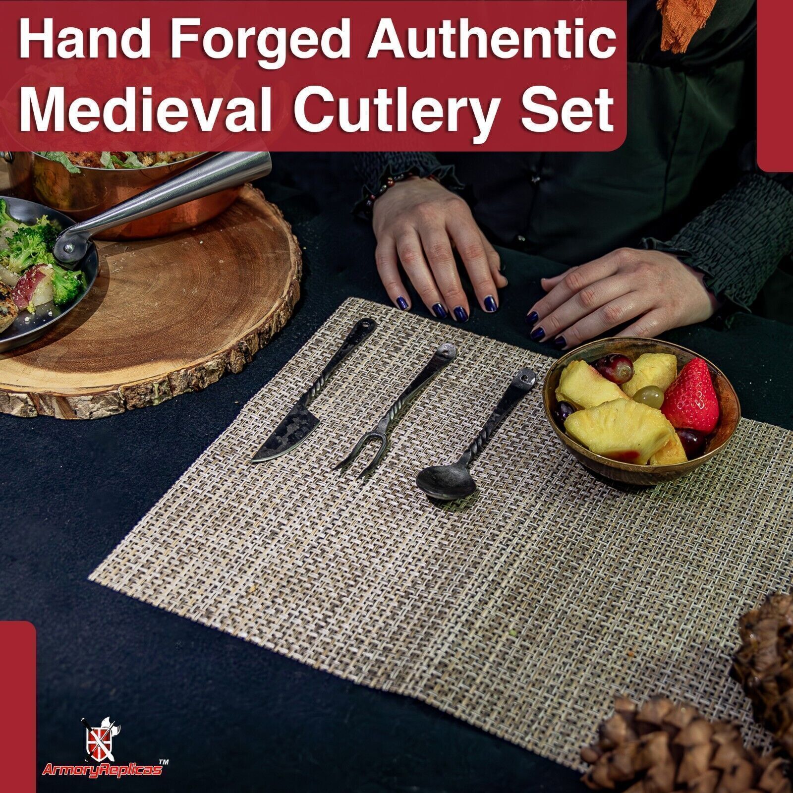 Forged Blacksmith Medieval Dining Hall Eating Kitchen Renaissance Utensils