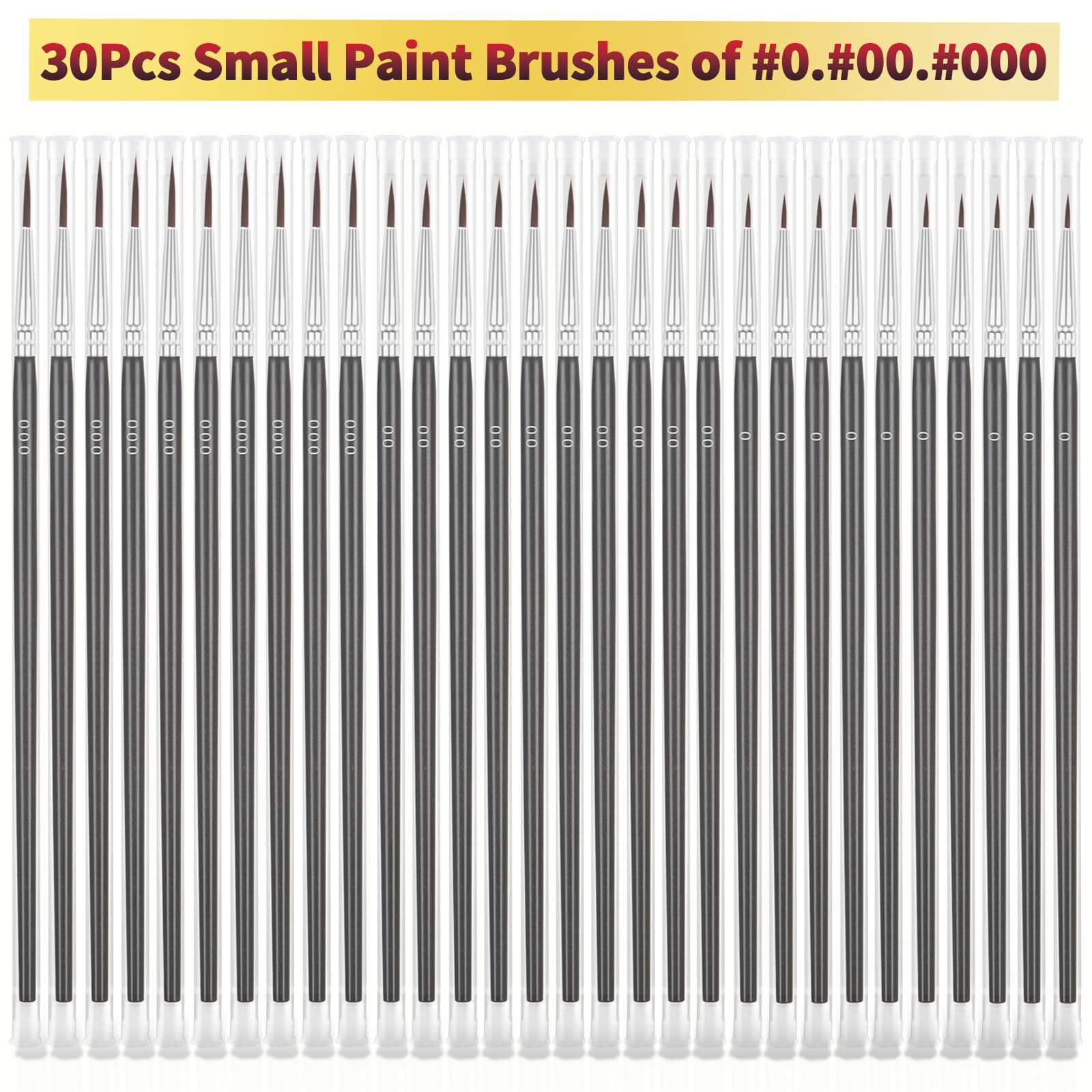 30 Pcs Miniature Tiny Detail Paint Brushes Fine Tips Mini Artist Liner Brush