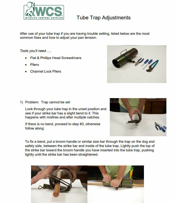 Authentic WCS Tube Traps - Squirrel Pest Control - Choose Model & Size Variation