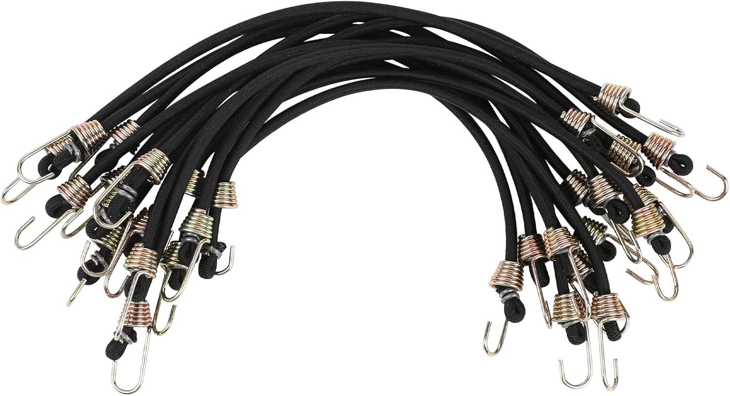 15 Pack Heavy Duty Bungee Cords with Hooks 10 Inch Mini Rubber Bungee Cord Elast