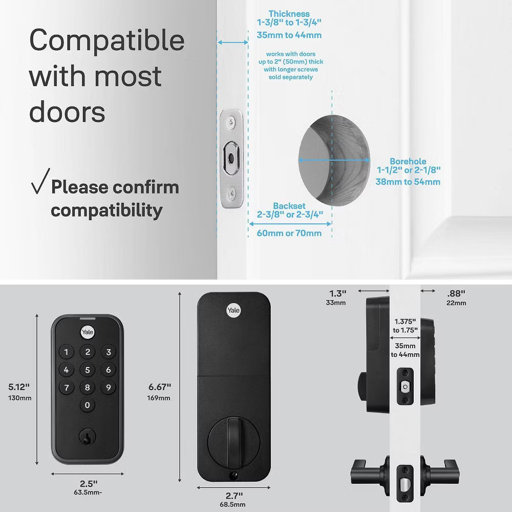 Master Lock Yale Electronic Keypad Deadbolt in Black Suede Finish