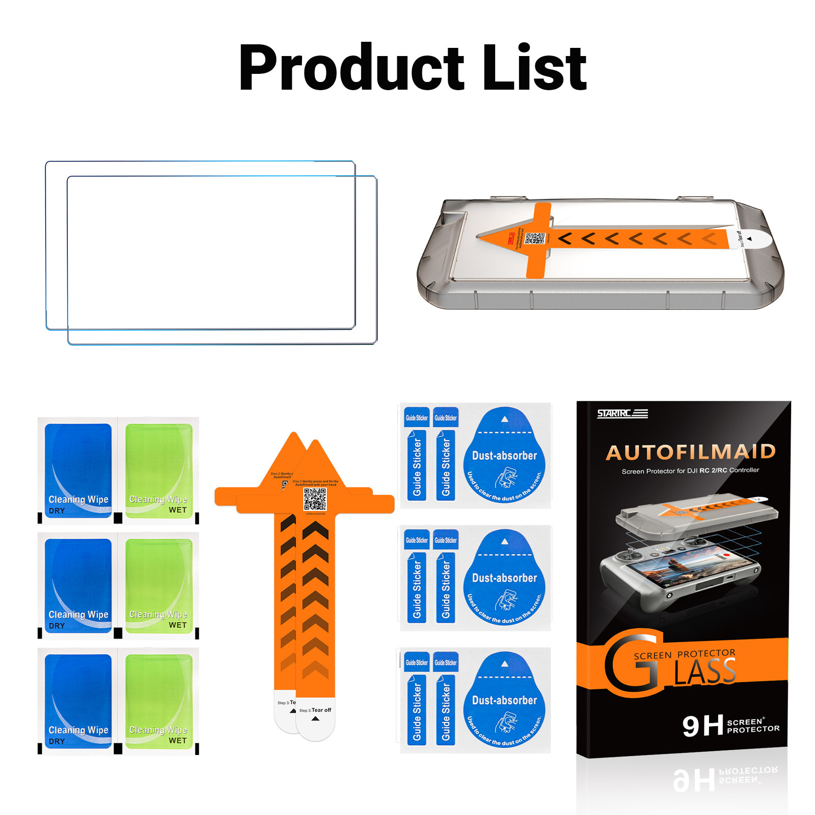 Screen Protector Film Dust-Free Tempered Glass for DJI RC RC2