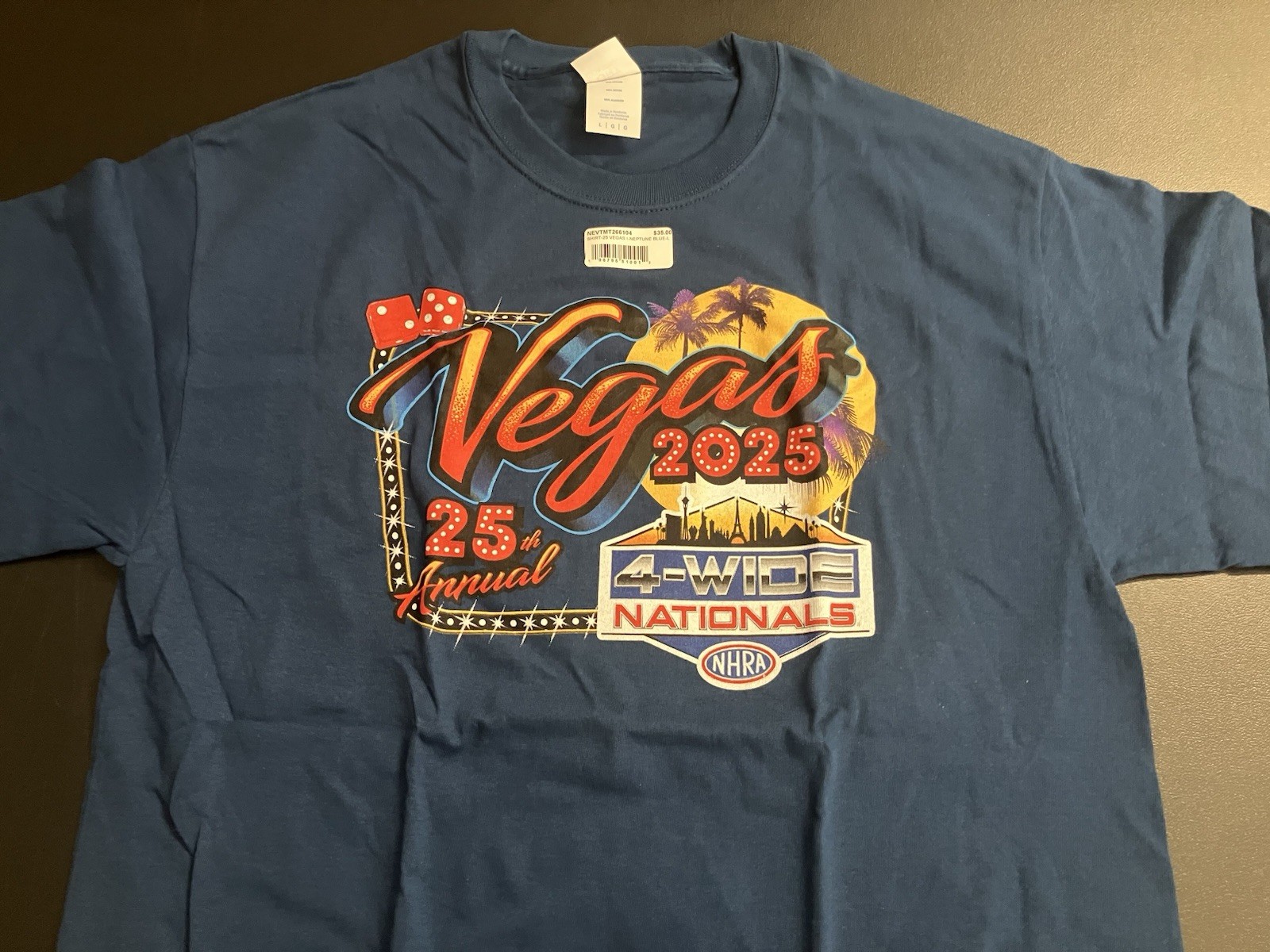 NHRA DRAG RACING OFFICAL 2025 LAS VEGAS 4 WIDE NATIONALS EVENT SHIRT SIZE LARGE