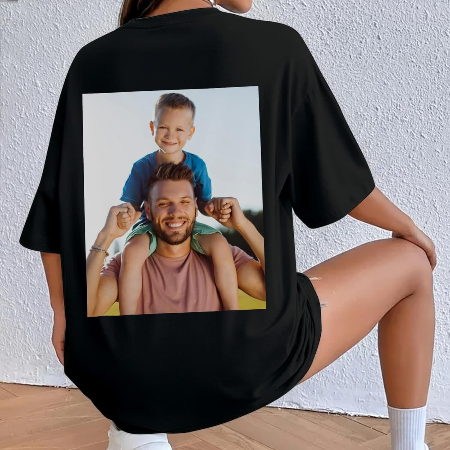 Personalized Custom Tee Front Back Chest Print Your Design Photo Logo Unisex