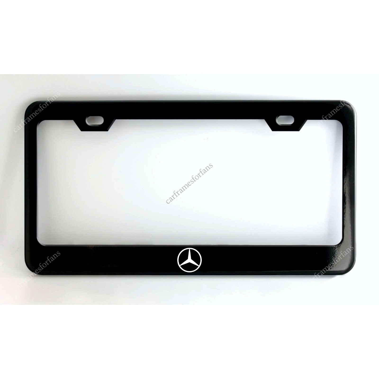 Mercedes Benz logo License Plate Frame Custom Made of Black Powder Coated Metal