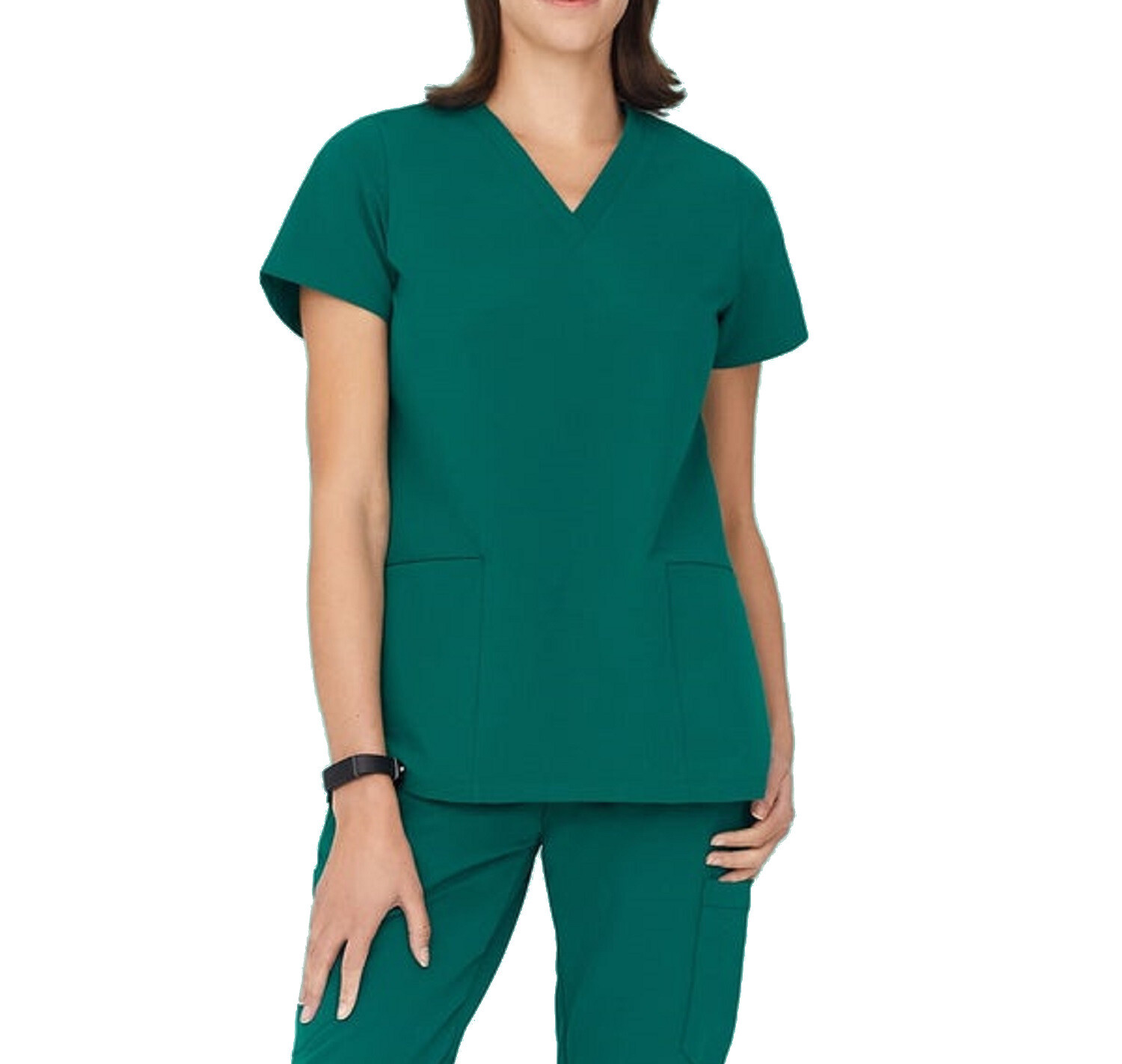 Women Scrub Top V Neck 2 Front Pockets Mandala TOP ONLY