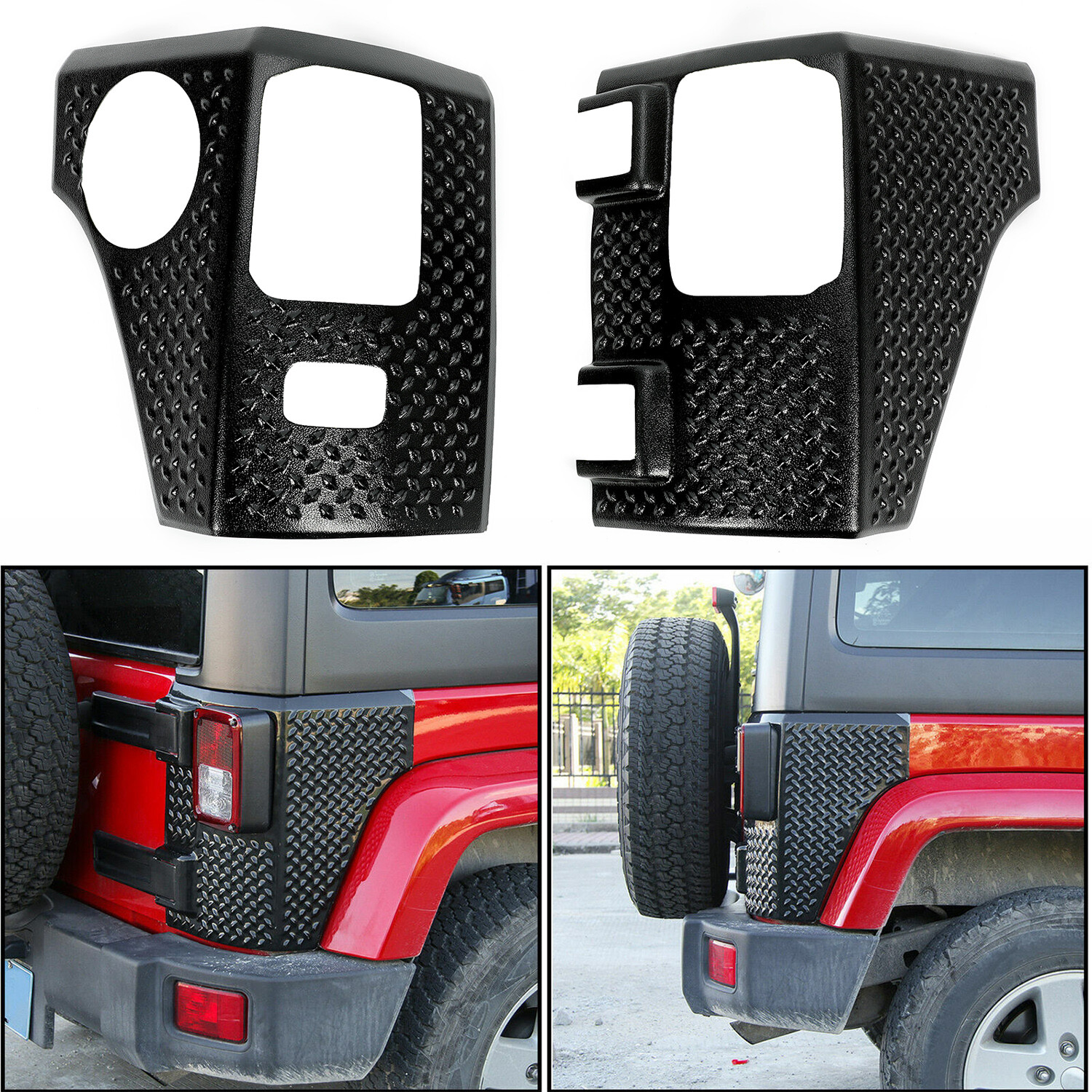 Rear Corner Guard Body Armor Tail light Cover for Jeep Wrangler JK JKU 2007-2018