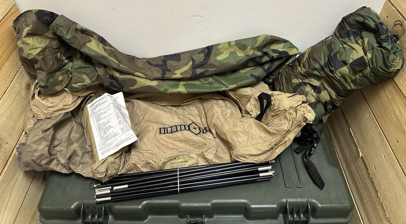 USMC Two Man Combat Tent Woodlands Camo Diamond Brand New old stock