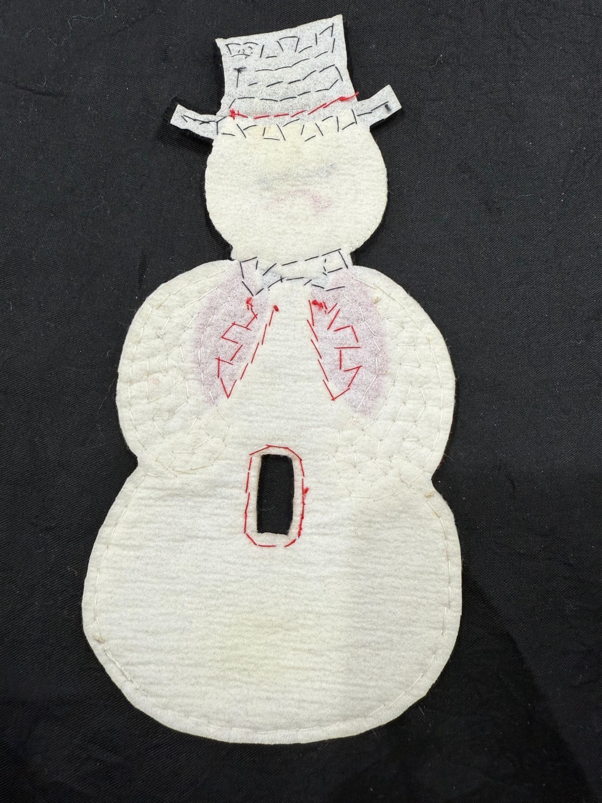 Vintage Bucilla Style Snowman Felt Sequin Light Switch Cover