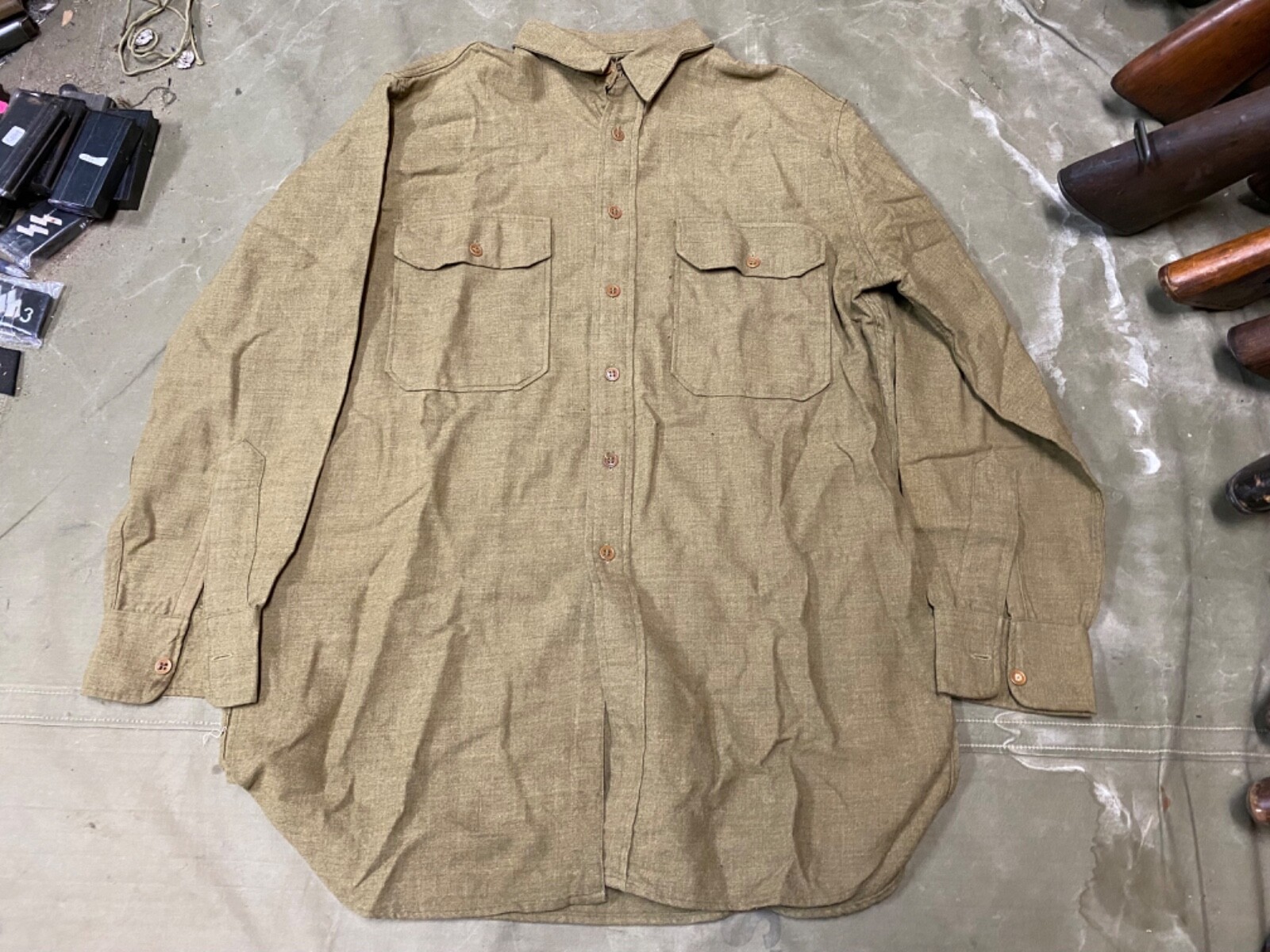 ORIGINAL WWII US ARMY M1937 M37 WOOL COMBAT FIELD SHIRT- LARGE 44R