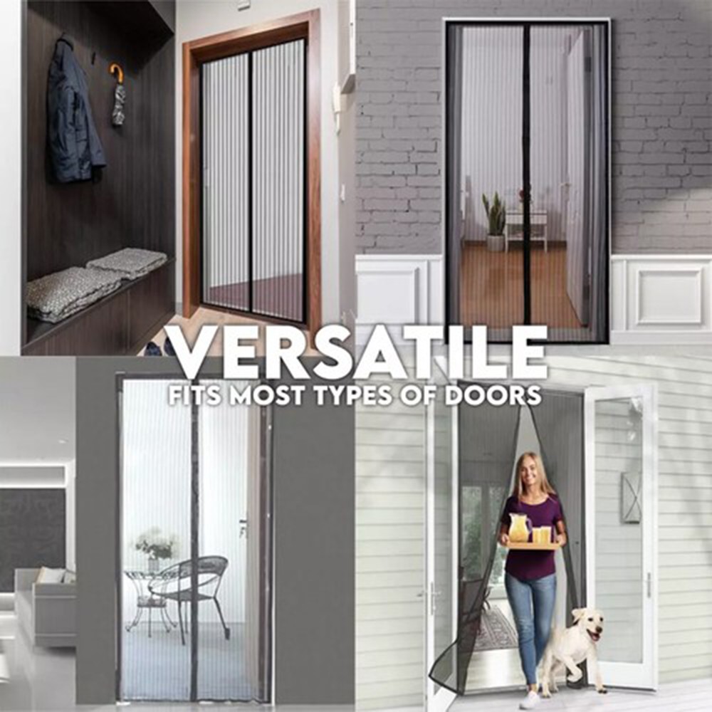 Magnetic Screen Door Mesh Curtain Durable Heavy Duty Mosquito Net Bug Hands Free