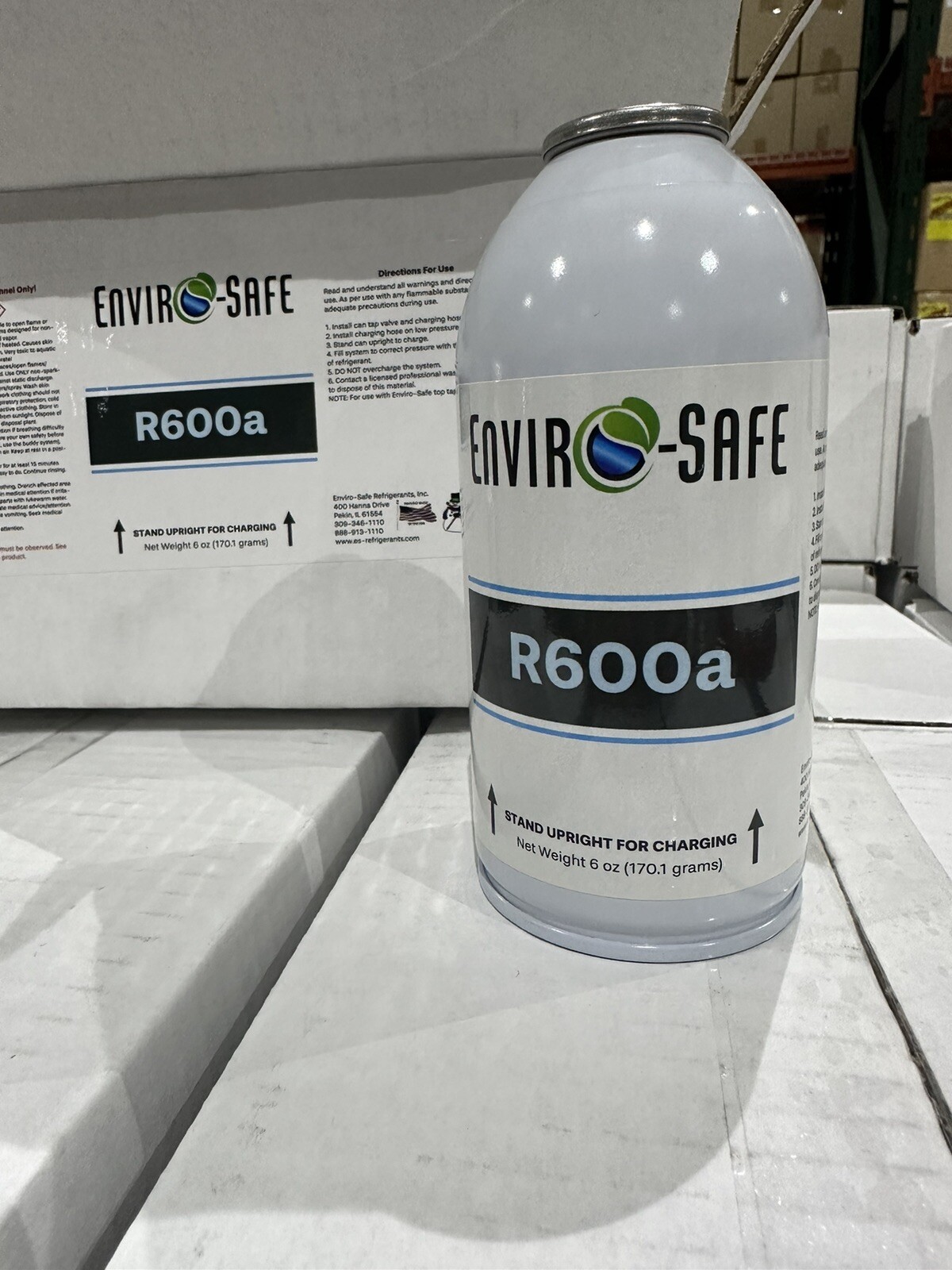 R600a UPRIGHT (12) 6 oz. Cans, Isobutane