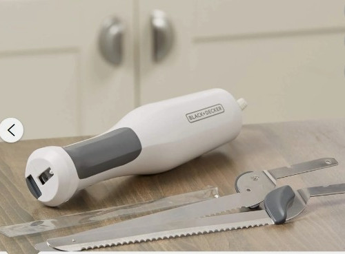 BLACK + DECKER White Comfort Grip 9” Stainless Steel Electric Knife EK500W NIB