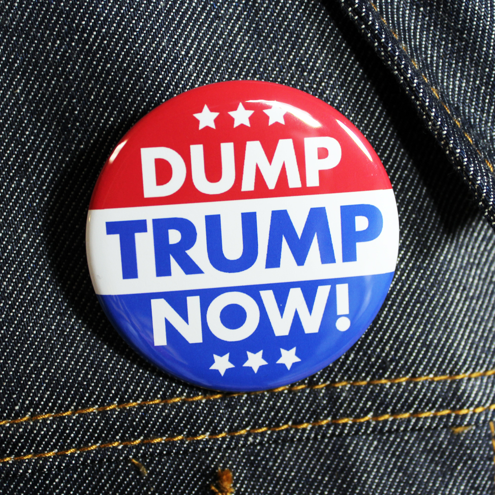 Dump Trump Now! | Pinback Button Anti Trump Drumpf Not My President
