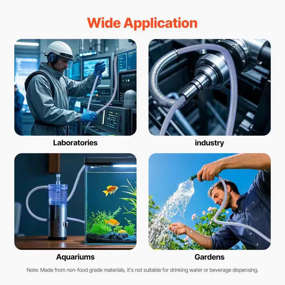 Braided Clear Vinyl Tubing, 3/4 In. ID X 19/20 In. OD, 10 FT. Plastic PVC Tubing