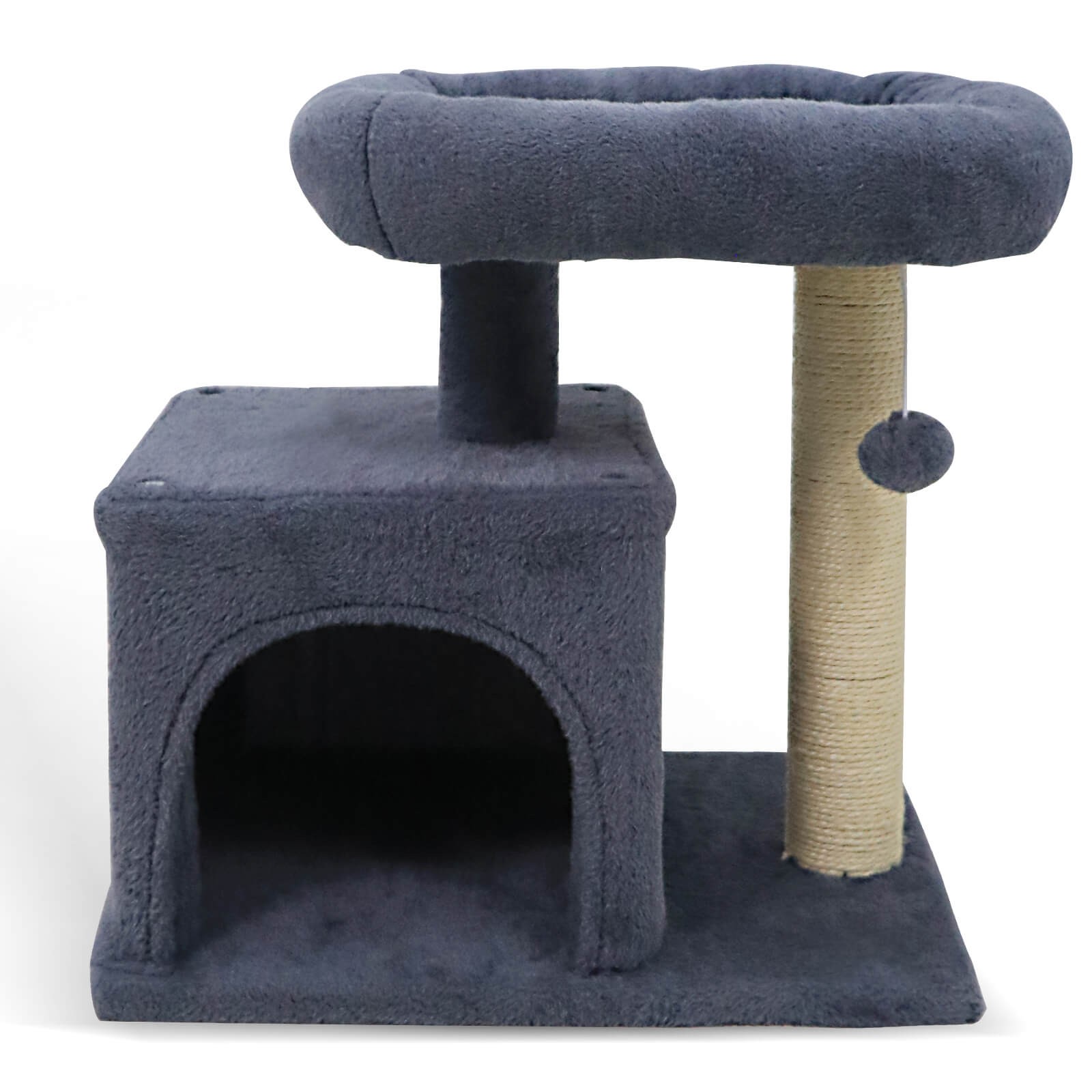 19.5” Small Cat Tree w/Large Padded Plush Perch Condo Sisal Scratching Posts