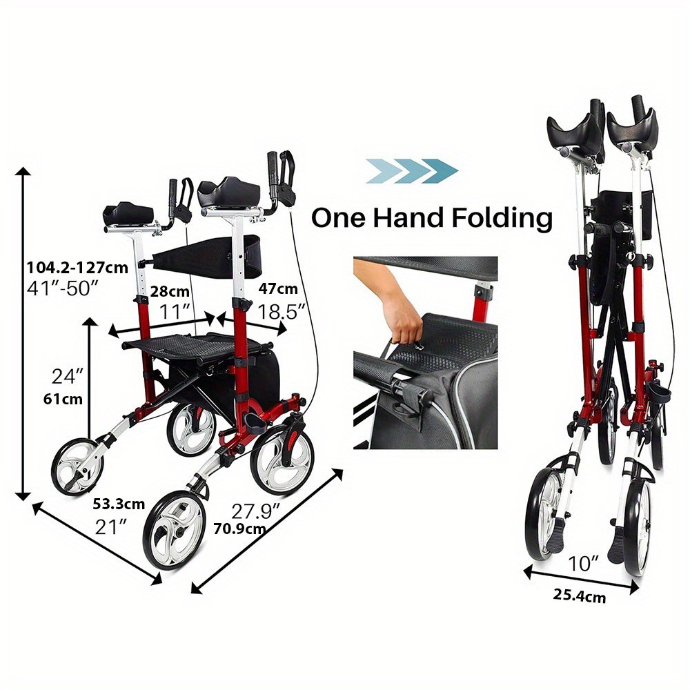 Unlicon Heavy Duty Upright Walker Medical Aluminum Rollator for Seniors