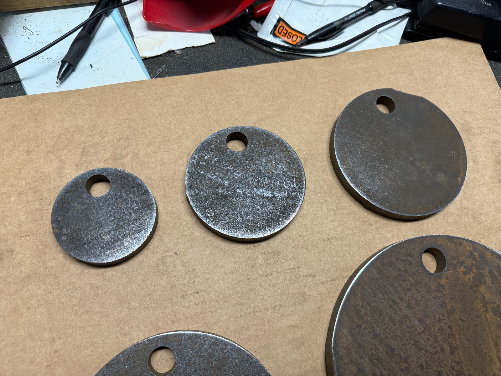 Blemish / Malfunction Discounted 1/2" AR500 3"-8" Circles Set Of FIVE