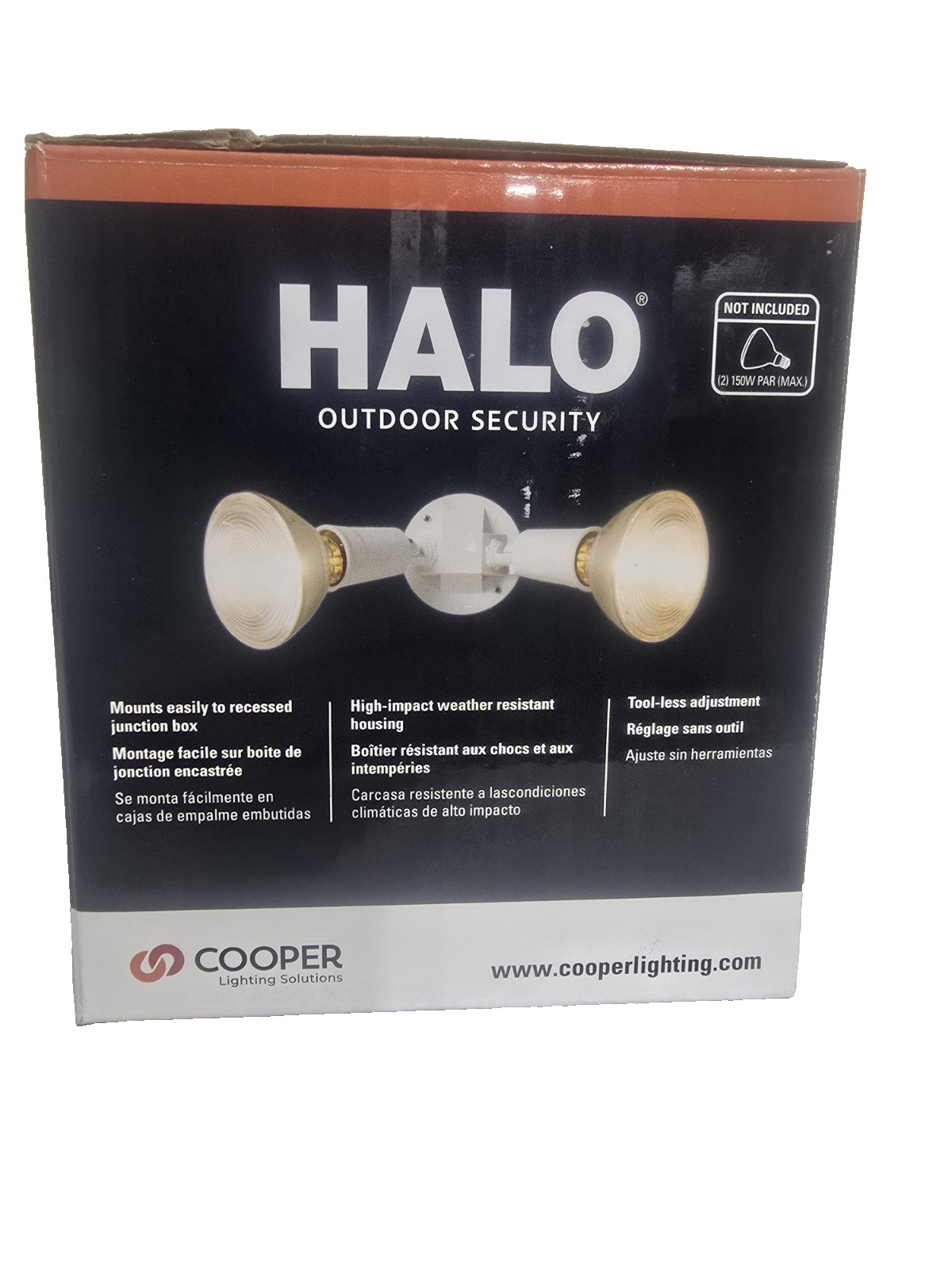 (PACK OF 2)WHITE OUTDOOR SECURITY LIGHTS HALO PWT250WH