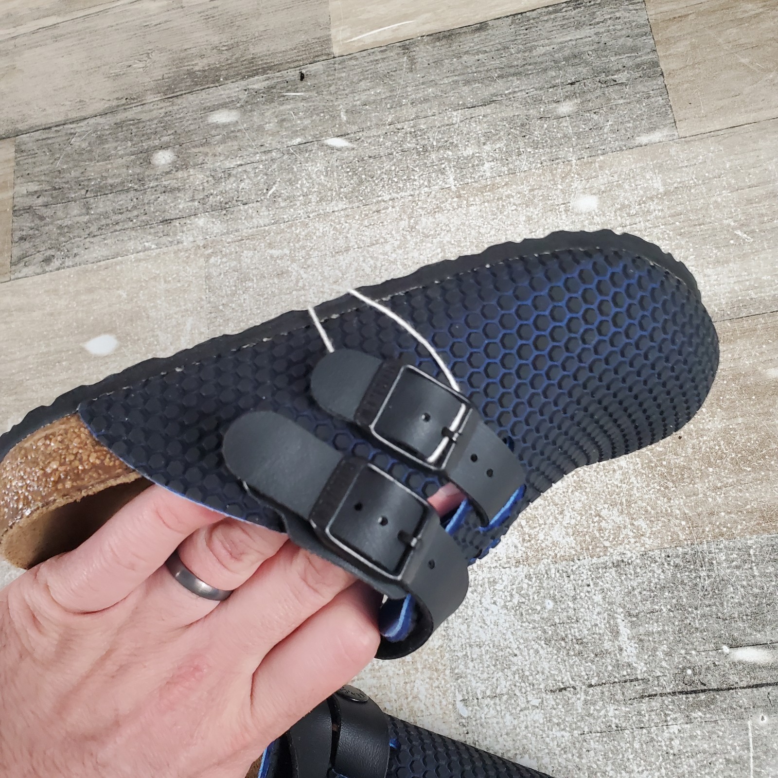 Birkenstock Kay Kids Slip On Clog Sandals Sz 1 EU 32 Blue Black Clogs