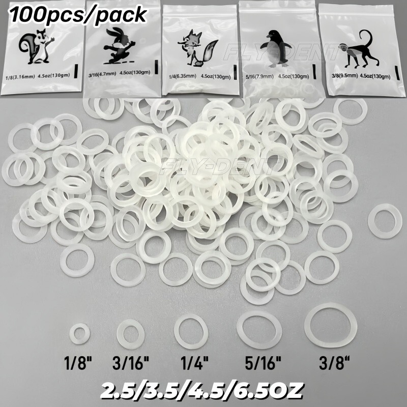 100Pcs Rubber Bands Dental Orthodontic Elastics Latex Braces 2.5/3.5/4.5/6.5OZ