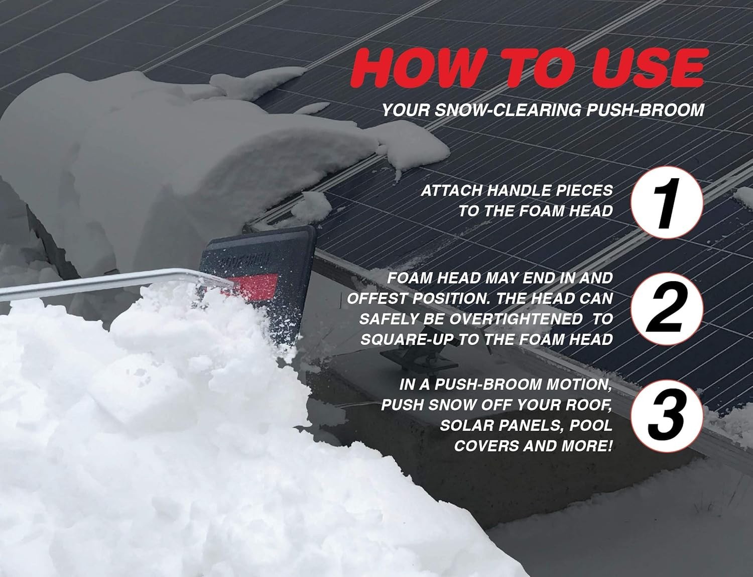 Snow Broom for Roof Snow Removal, 22 Foot - The Ultimate Snow Roof Rake