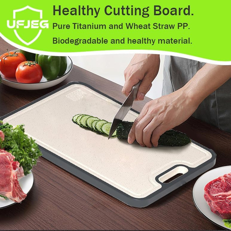 Titanium Cutting Board for Kitchen, Cutting Board Double Sided Food Grade, Pure